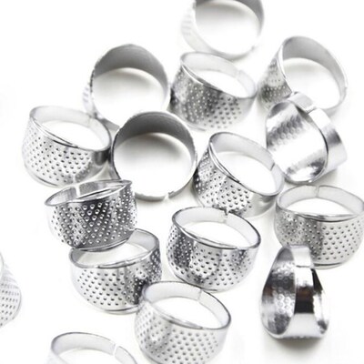 New 5pcs/set Silver Ring Thimble Finger Protector Household