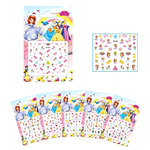 10sheet/lot Anna Elsa Sofia Princess kids nail sticker nail