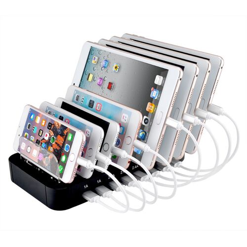 USB Charging Station 8 Port Charger Station Multi Device Cha