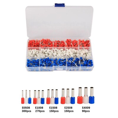 960Pcs E0508 E1008 E1508 E2508 E4009 Insulated Ferrules Term