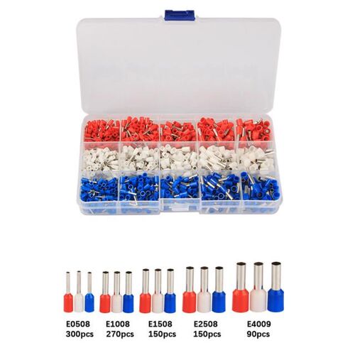 960Pcs E0508 E1008 E1508 E2508 E4009 Insulated Ferrules Term
