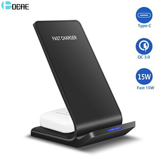 15W Qi Wireless Charger for Samsung S20 S10 S9 Note 10 Buds