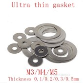 Stainless gasket steel Washer 100pcs thin Flat ltra thi