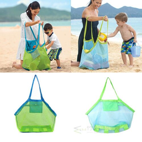 Children Beach Mesh Toys Storage Bag Kids Folding Sand Away