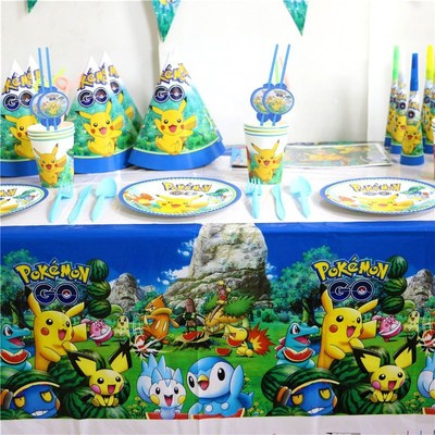 Cartoon Pokemon Go 106pcs/lot Party Supplies Cutlery Happy B