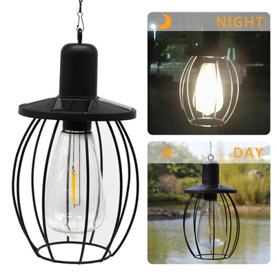 Solar Lanterns Outdoor Hanging Tungsten Bulb Waterproof Vint