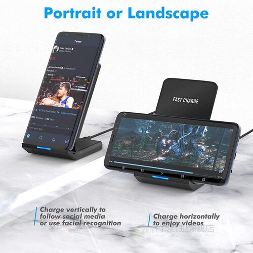 FDGAO Qi Wireless Charger Stand QC 3.0 15W Fast Charging St