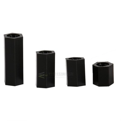 100Pcs M2/M3/M4 Metric thread Black Hex Nuts Nylon Standoff