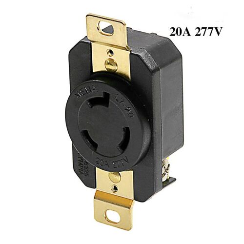 20A 277V 4 Hole Generator Outlet US Anti-off Power Socket In