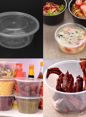 10Pcs Plastic Disposable Lunch Soup Bowl Food Round Containe
