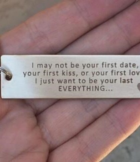 Personalized Stainless Steel Engraved Keychian,Boyfriend Gif