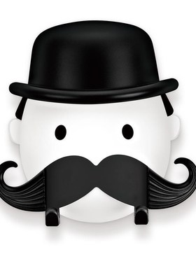 Moustache Shape Plastic Shaver Holder Bathroom Storage Rack