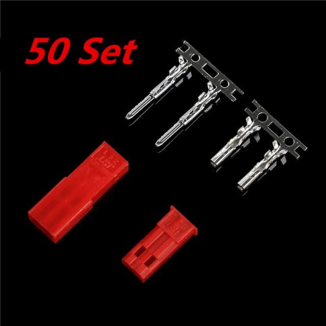 50 Sets JST 2P Connector Plug Jack 2-Pin Female Male Crimps