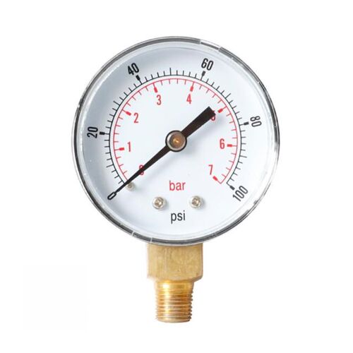Portable Dual Scale Dial Gauge 0-100psi Radial Pressure Gaug