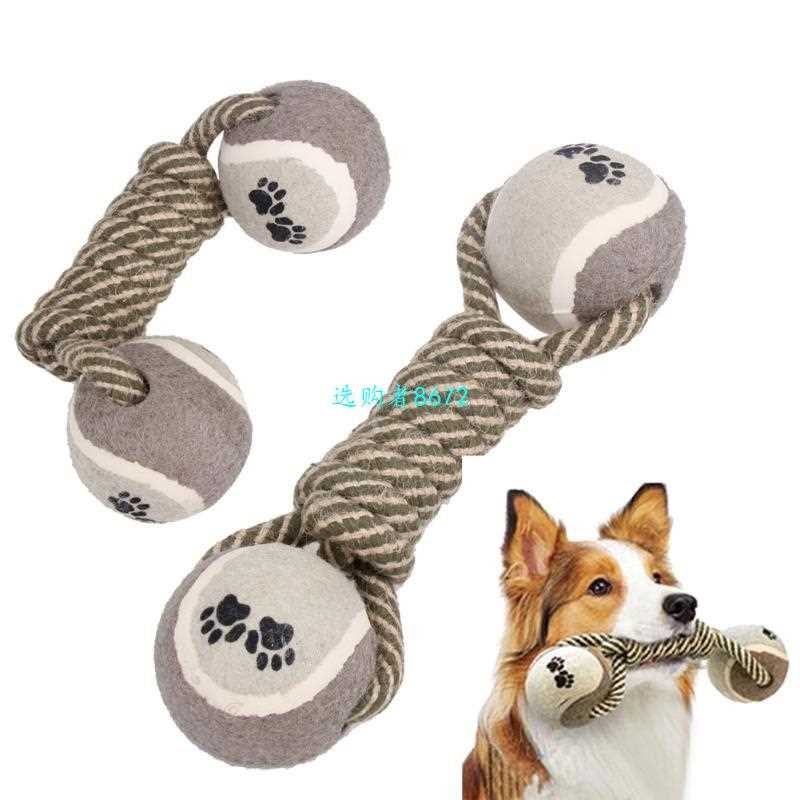 Cotton Pet Dog Rope Chew Tug Toy Knot Bone Ball Shape Pets P