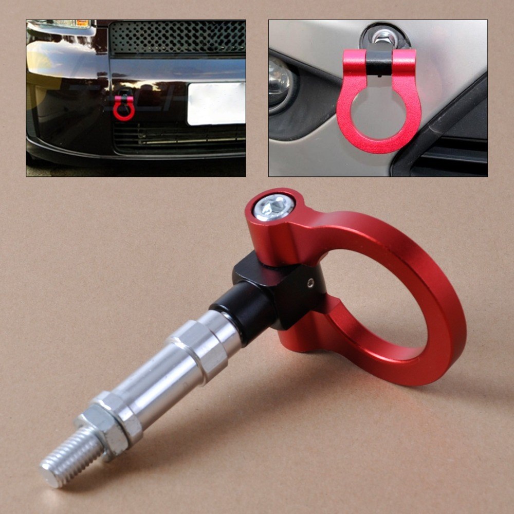 Red Racing Screw Billet Machined Towing Bars Towing Hook Tra