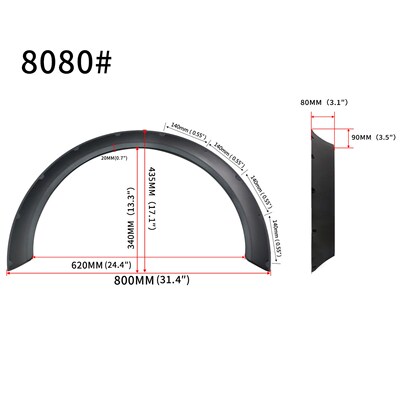 4PCS Flexible niversal Car Wide  Fender Flares Wheel Arches