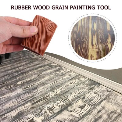 Brown Rubber Wood Grain Paint Roller DIY Graining Painting T