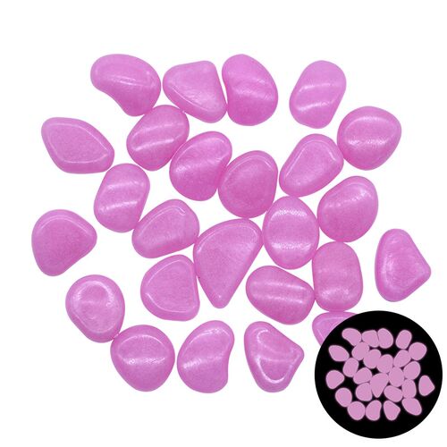 25/50pcs Glow in the Dark Garden Pebbles Glow Stones Rocks f