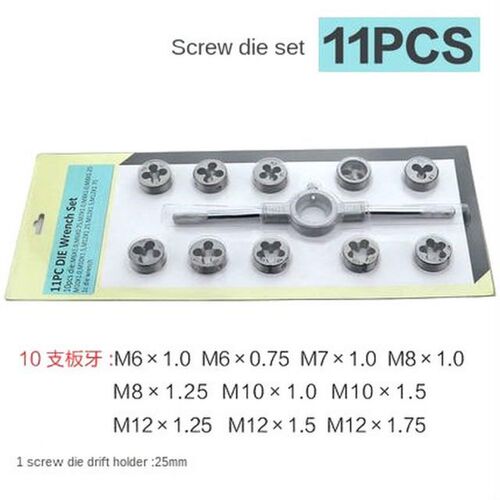 11pcs Alloy Wire Taper Die Hand Tap Wrench Die Scaffold  Tap