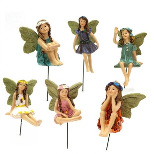 Mini Fairy Angel Elf Figurines Set Resin DIY Garden Micro La