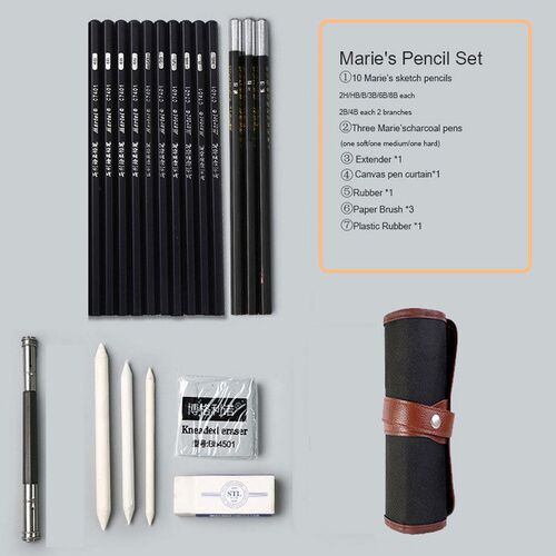 Sketch pencil set charcoal full set of student entry tools p