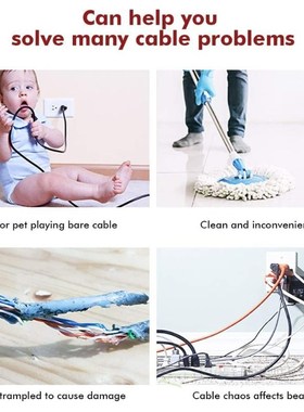 Cable Raceway On-Wall Cord Cover Small Size Channel to Hide