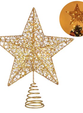 Christmas Tree LED Star Tree Topper Battery Operated Treetop