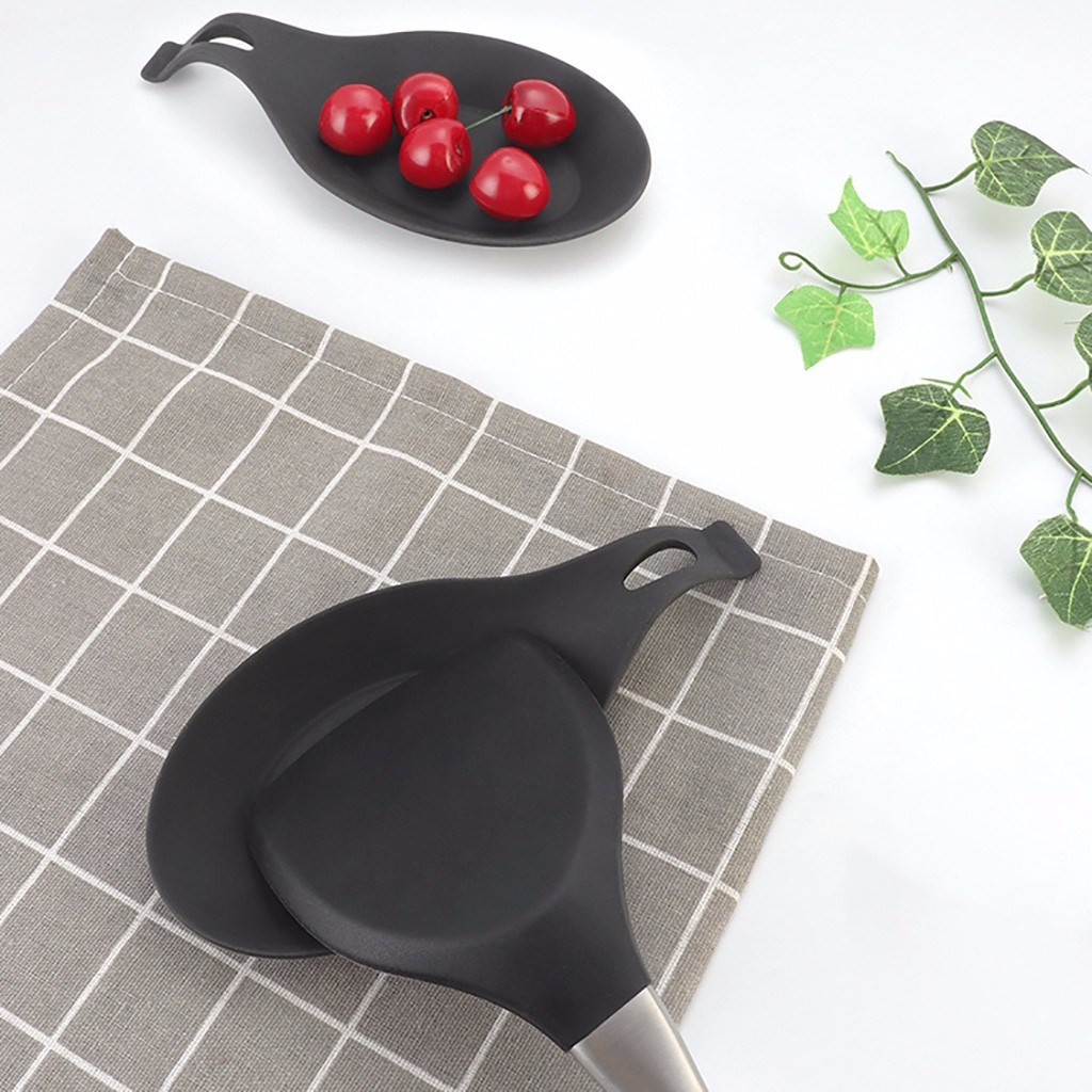 Silicone Heat Resistant Spoon Rest Utensil Spatula Holder Ga