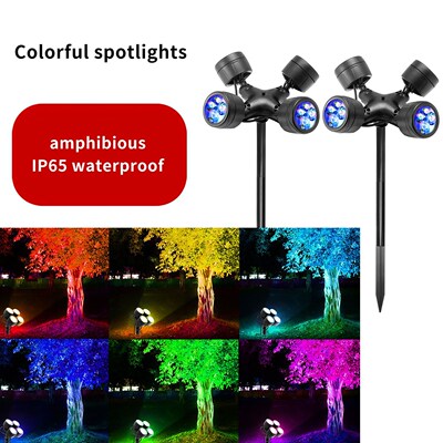 RGB LED Garden Lawn Lamp Waterproof Outdoor Landscape Lighti