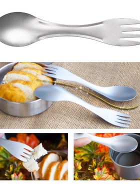 2in1 Titanium Spoon Fork Spork Outdoor Camping Picnic Tablew
