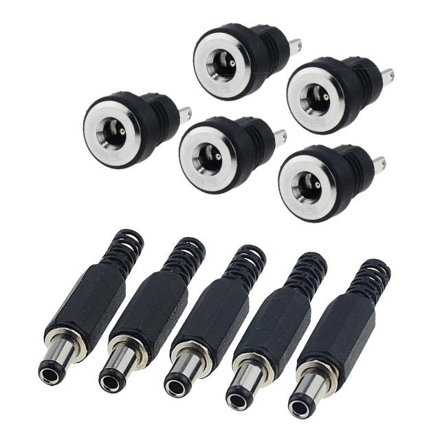 10PCS DIY DC Power Connector 1.35x3.5mm Female Plug Jack+ M