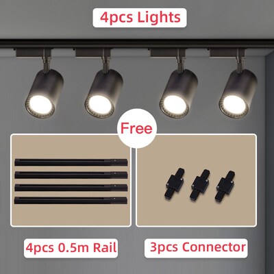 Whole Set Led Track Light 12/20/30/40W COB Track Lights Alum