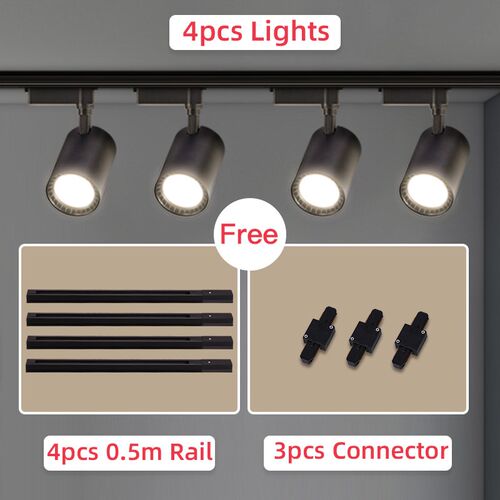 Whole Set Led Track Light 12/20/30/40W COB Track Lights Alum