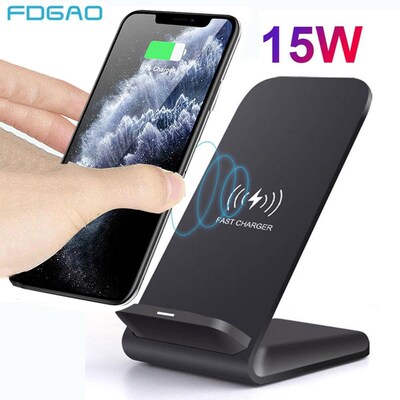 15W Qi Wireless Charger Stand  iPhone 12 Mini 11 Pro XS MAX