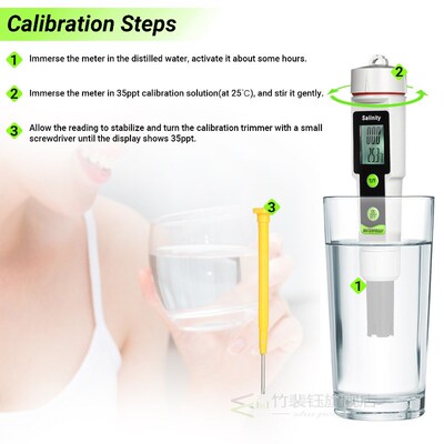 Portable Salinometer Waterproof Salinity Test Pen 2-in-1 Sal