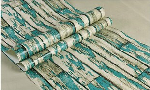 beibehang Blue imitation wood board background wallpaper PVC