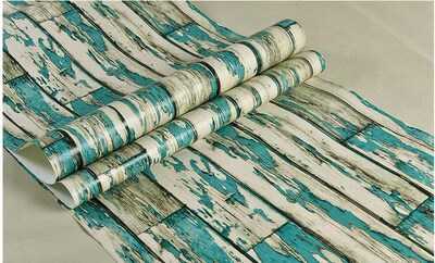beibehang Blue imitation wood board background wallpaper PVC