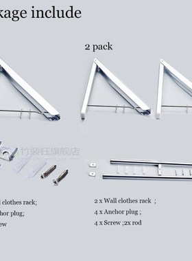Wall Mounted Retractable Clothes Drying Rack Folding Collaps