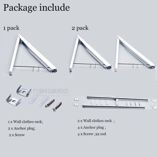 Wall Mounted Retractable Clothes Drying Rack Folding Collaps