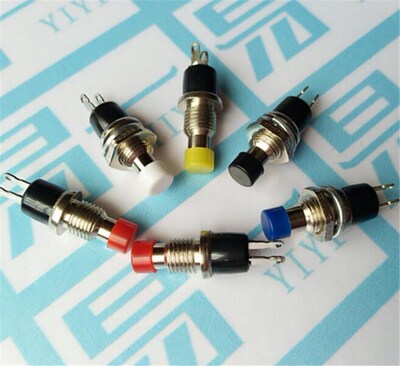 7mm Thread Multicolor 2 Pins Momentary Push Button Switch Ra
