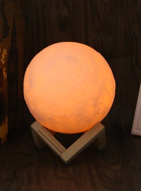12cm 3D Printing Moon Lamp 2 Color Changing Touching Sensor