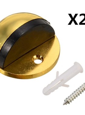2pcs Ball Shaped Zinc Alloy Rubber Doorstop Anti Crash Door
