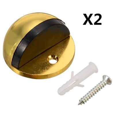 2pcs Ball Shaped Zinc Alloy Rubber Doorstop Anti Crash Door