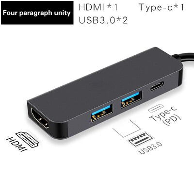 Thunderbolt 2 Thunderbolt 3 4 in1 USB-C to HDMI Adapter 2x U