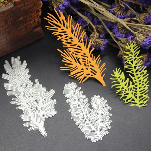 2x Pine Branch Cutting Dies Stencil Scrapbooking Album Paper