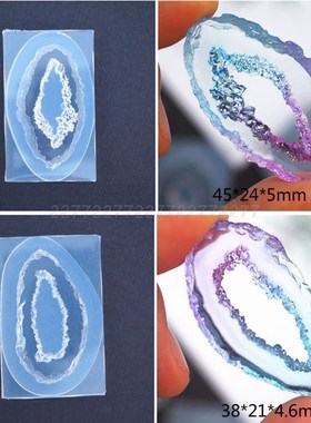 Crystal Quartz Rock Cluster Geode Druzy Gem Pendant Silicone