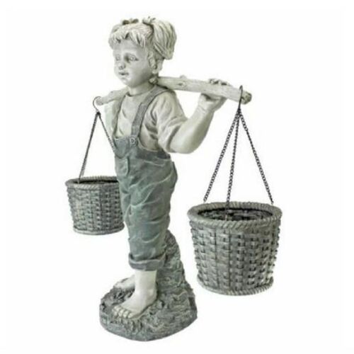 Flowers For Felicity Little Girl Garden Statue Two Tone Ston