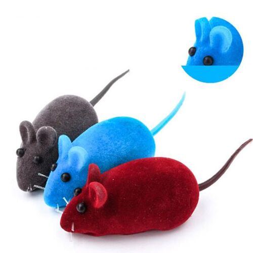 Funny Clockwork Spring Plush Mouse Toy Rubber  Toy Sound