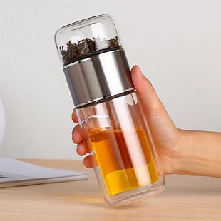Glass Water Bottle Tea Filter With Tea Separation Strainer I